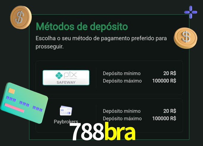 O cassino 788bra oferece uma grande variedade de métodos de pagamento